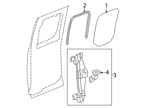2013 Chevy Silverado 2500 HD Glass - Door Diagram 6 - Thumbnail