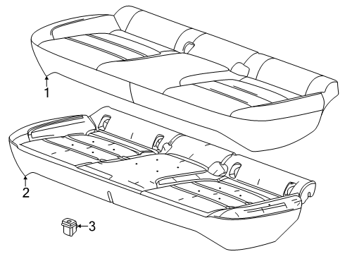 2024 Buick Envista Pad, Rear Seat Cushion Diagram for 42848701