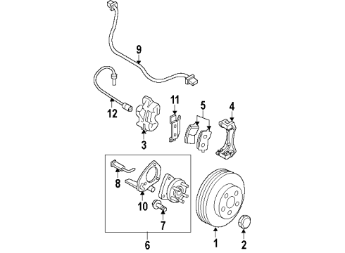 2002 Oldsmobile Silhouette Brake Pads, Front Diagram for 19152666