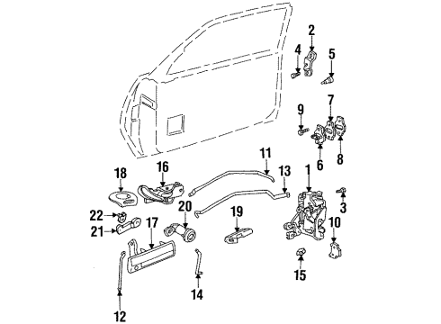 1994 Pontiac Grand Am Lock Lever Diagram for 20632681
