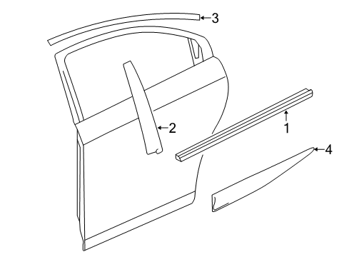 2016 Chevy Cruze Exterior Trim - Rear Door Diagram