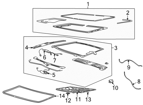 2000 Oldsmobile Alero Sunroof Diagram 2 - Thumbnail
