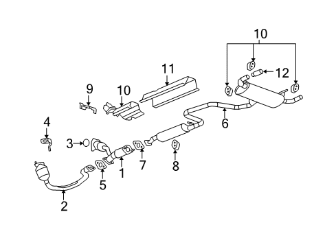 2007 Saturn Aura Catalytic Converter Diagram for 25881482