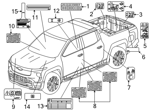 2024 GMC Sierra EV Information Labels Diagram