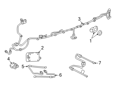 2021 GMC Acadia Electrical Components - Rear Bumper Diagram