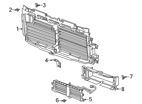 2020 GMC Sierra 2500 HD Upper Shutter Lower Bracket Diagram for 84590764