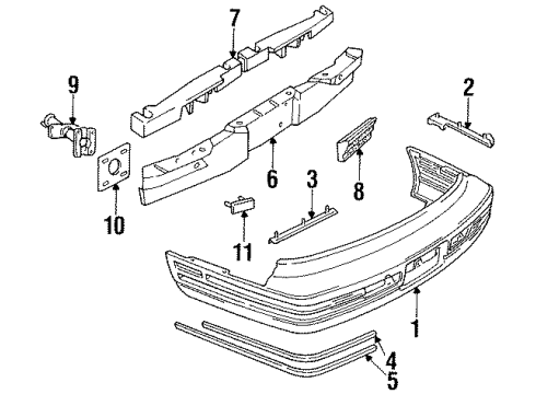 1992 Oldsmobile 88 Bumper & Components - Rear Diagram