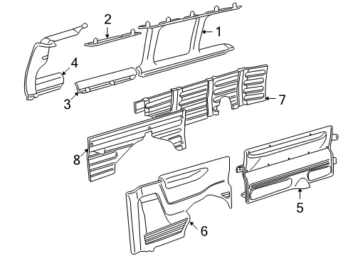 1996 Chevy Express 3500 Interior Trim - Side Panel Diagram