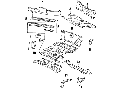 1987 Oldsmobile Delta 88 Rear Body Diagram