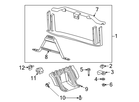2000 Chevy Tahoe Upper Tie Bar, Front Diagram for 15814090