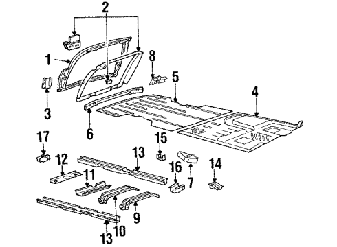 1990 Pontiac Trans Sport Outrigger Diagram for 10050212