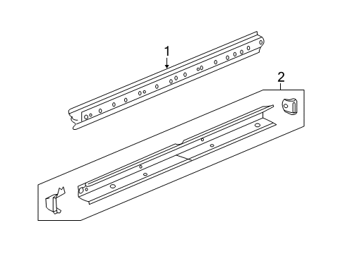 2010 Saturn Outlook Inner Rocker, Driver Side Diagram for 23458873