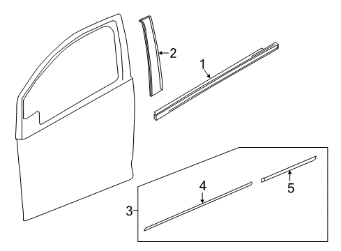 2018 Chevy Spark Exterior Trim - Front Door Diagram