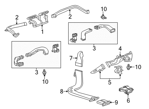 2016 Cadillac CTS Defroster Duct, Driver Side Diagram for 22786837