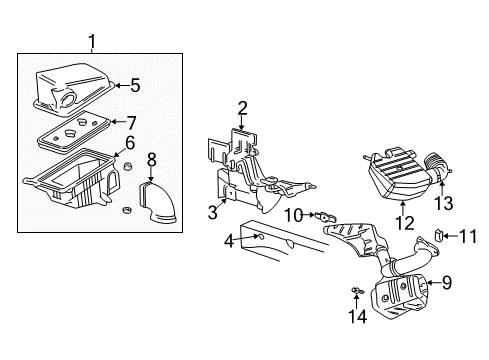 2002 Oldsmobile Alero Resonator Diagram for 22659984