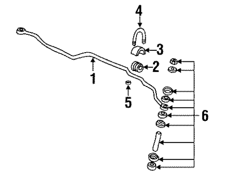1998 Pontiac Grand Am Stabilizer Bar & Components Diagram