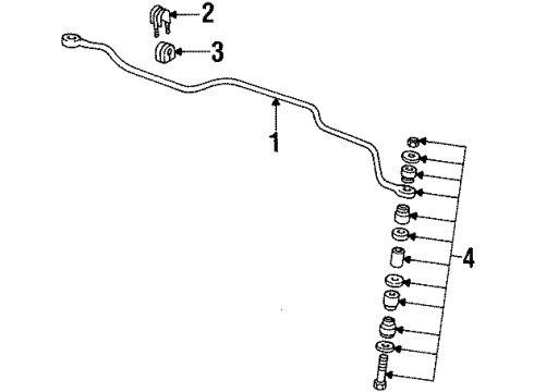 1988 Pontiac Sunbird Stabilizer Bar & Components Diagram 2 - Thumbnail