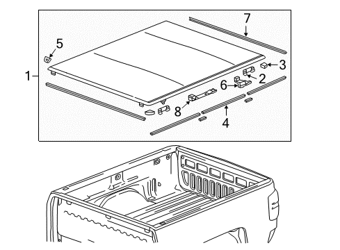 2019 Chevy Silverado 3500 HD Exterior Trim - Pick Up Box Diagram 4 - Thumbnail