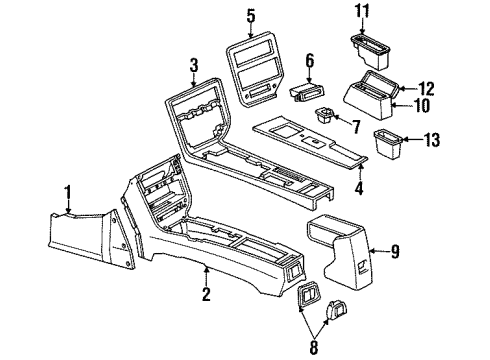 1989 Pontiac Grand Am Ashtray Diagram for 10029934