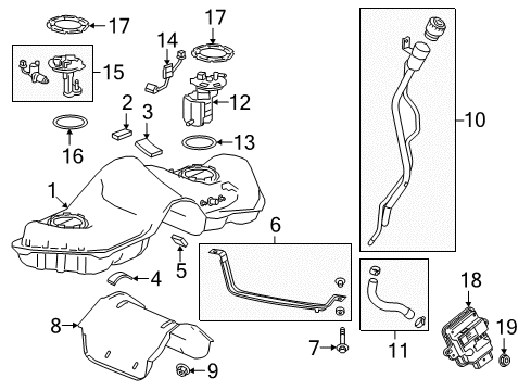 2017 Cadillac CT6 Lock Retainer Diagram for 96896427