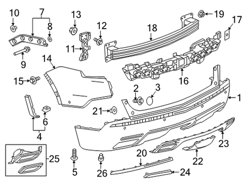 2025 Cadillac XT5 Impact Bar Diagram for 84931850