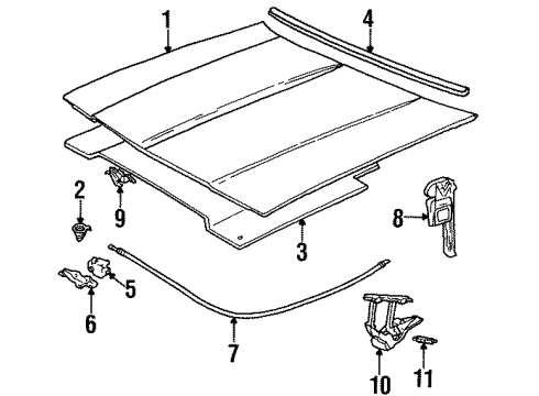 1986 Pontiac Parisienne Hood Spring, Upper Diagram for 14034128