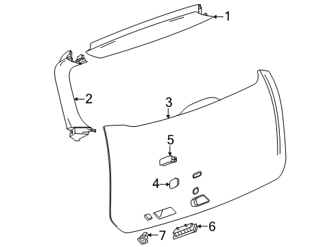 2025 GMC Acadia Panel Assembly-Lift Gate Lower Trim Finish *Backen Blackk Diagram for 26446668