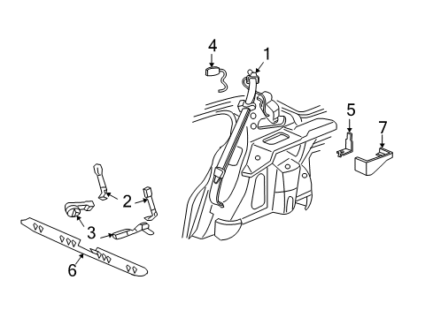 2000 Buick Park Avenue Rear Seat Belts Diagram