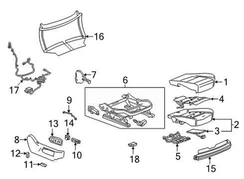 2025 Cadillac Escalade Heater Assembly-Front Seat Cushion Diagram for 86780906