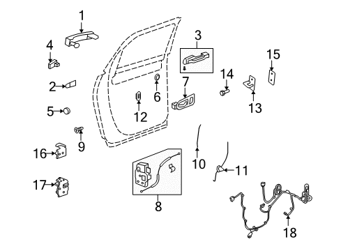 2014 Buick Enclave Lock Actuator, Rear Driver Side Diagram for 22820696