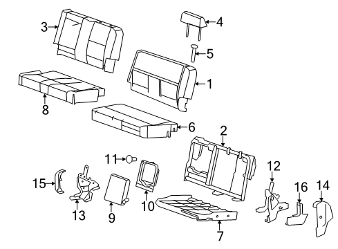 2007 GMC Sierra 3500 HD Headrest Cover Diagram for 88976641