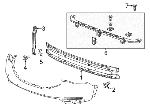 2018 GMC Acadia Bumper & Components - Front Diagram 2 - Thumbnail
