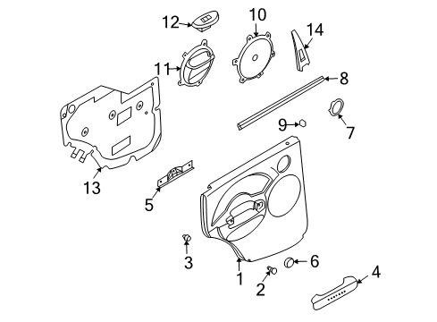 2006 Chevy Aveo Pull Handle, Silver Trim Diagram for 96537534
