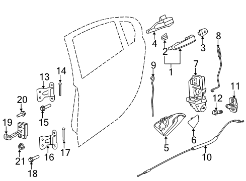 2015 Chevy SS Handle, Outside, Rear Diagram for 13577719
