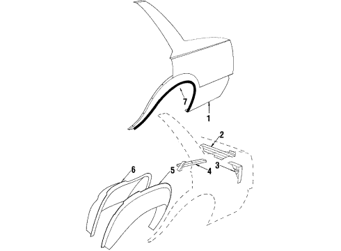 1988 Oldsmobile Firenza Quarter Panel & Components Diagram 2 - Thumbnail