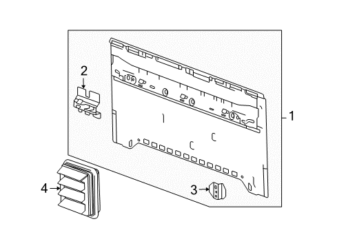 2010 Hummer H3T Back Panel Center Bracket Diagram for 97246391