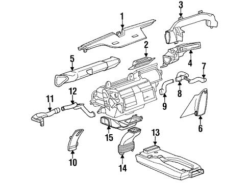 1998 Oldsmobile Aurora Air Duct Diagram for 25644409