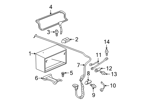 2002 Cadillac DeVille Hold Down Bolt Diagram for 11610010