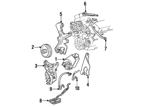 1992 Chevy C2500 Suburban P/S Pump & Hoses Diagram 2 - Thumbnail