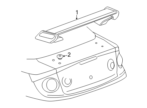 2008 Chevy Cobalt Spoiler, Red, Rear Diagram for 17803417