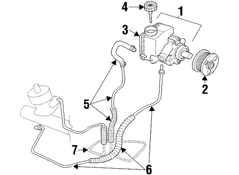 1999 Pontiac Grand Prix Power Steering Pressure Hose Diagram for 26064184