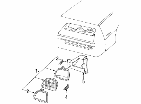 1985 Pontiac J2000 Sunbird Fog Lamps Diagram 2 - Thumbnail