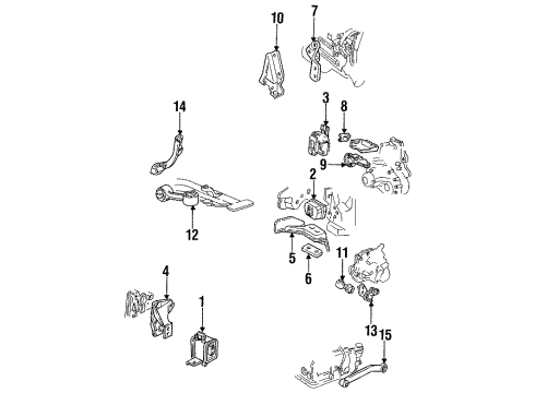 1988 Pontiac Sunbird Transmission Support Diagram for 10029245
