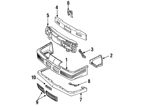 1990 Pontiac Grand Prix Nameplate Diagram for 14100435