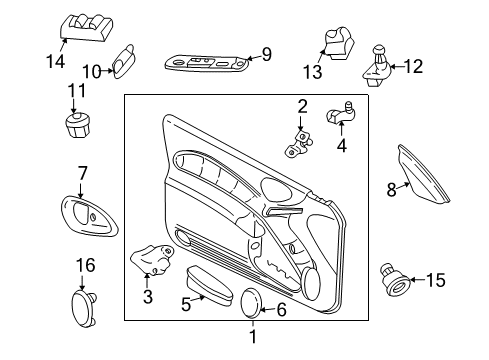 1999 Pontiac Grand Am Interior Trim - Front Door Diagram