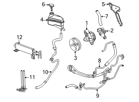 2007 Cadillac SRX Power Steering Pump Diagram for 25900769