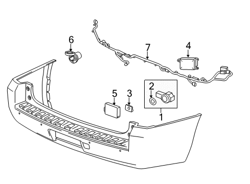 2019 Cadillac Escalade Electrical Components - Rear Bumper Diagram