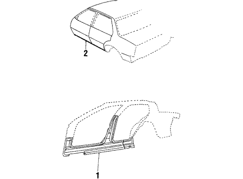 1986 Buick Skyhawk Molding Diagram for 10018238