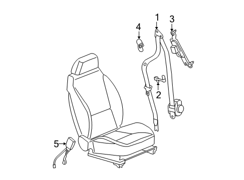 2009 Chevy Malibu Front Seat Belts Diagram 2 - Thumbnail