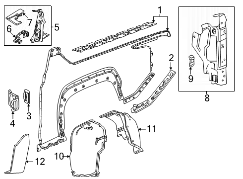 2024 GMC Sierra EV Quarter Panel & Components Diagram